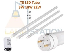 LED Replacement Tube Light Source T8 2ft 4ft 5ft Cool white Daylight + Starter