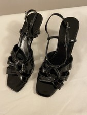 Ladies Sling Back Black Patent