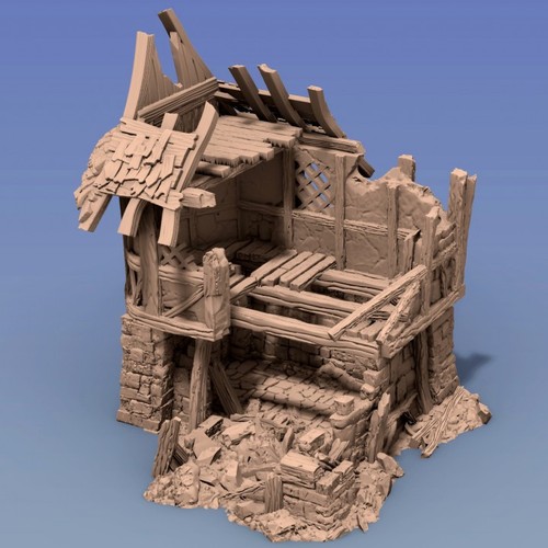 Ruined house fantasy - house,