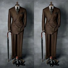 Dark Brown Mens Suits Double