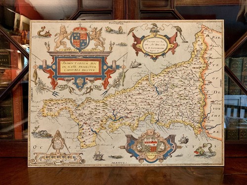 Antique saxton map cornwall - antique, of