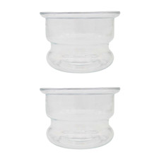 2 x Clear Glass Fish Bowl Vase 14.5cm Planter Candle Holder Wedding Decor
