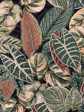 Flora Woven Botanical Tropical Tapestry Leaves Forever Green Fiscus Upholstery