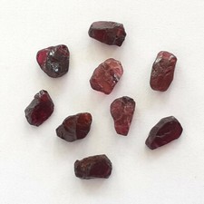 Natural Rough Garnet Raw Stone Beads Necklace January Birthstone 12mm 3pcs
