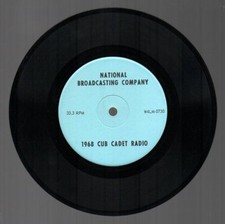 Mower Tractor Cub Cadet 1968 Radio Commercials VINYL Advertising 7 Inch 33 1/3