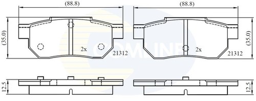 Comline rear brake - brake, set
