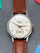 J. W. Benson Ref. S.120 Steel-and-Chrome Smiths English-Make Wristwatch