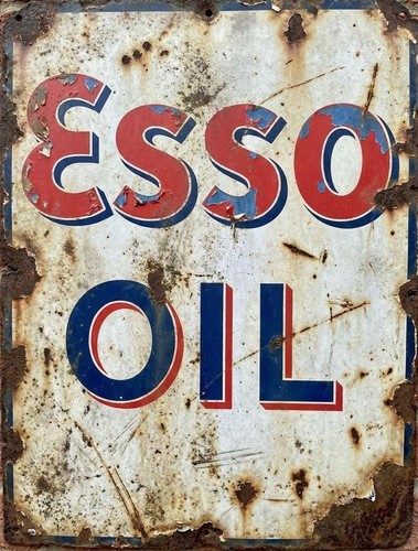 Oil metal sign esso - oil,