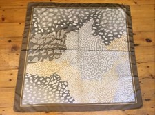 Large Scarf Beautiful 88cm Soft Fabric Cream Gold Grey By Tie Rack