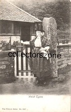 Welsh Scene Woman In National Costume Printed  postcard