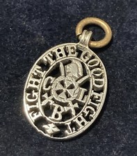 Sterling Silver 1938 Church Lads Brigade Fight The Good Fight Fob/Pendant (F&S)