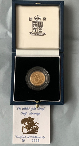 1990 half proof gold - half,