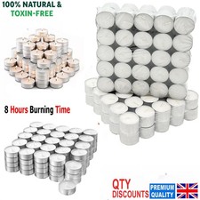 Tea Night Lights Candles 8 HOUR LONG BURN Unscented Tealights Nightlight 8H Time
