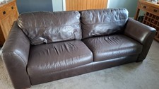 Brown Leather 3 Seater Sofa