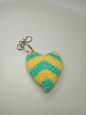 Handmade knitted heart keyring