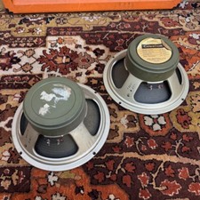 Pair 2x Vintage 1970 Celestion Greenback G12H 30w 16ohm 75hZ T1217 12" Speakers