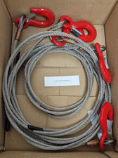 Galvanised 6.5ft Wire Rope with Safety Hook Ref: 18-3, WILL-1T 1 Tonne Hook