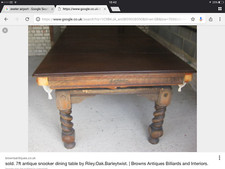 used pool dining table slate bed 6' x4'  riley , oak converts to dining table 