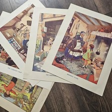 Vintage Macmillans School Posters Shops Occupations Pictures x5