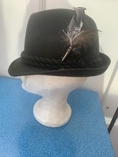 Vintage Austrian Tyrol Style Hat Green Felt? With Feather Oktoberfest Size 54