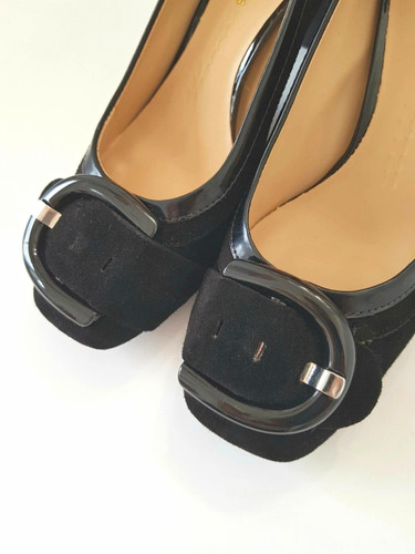 Clarks black suede - suede, leather