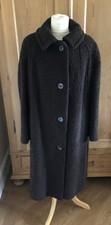 Vintage 60s Aquascutum Chocolate Brown Teddy Bear Full Length  Lined Coat 16/18