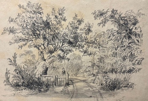 Antique 1849 original - 1849, pencil