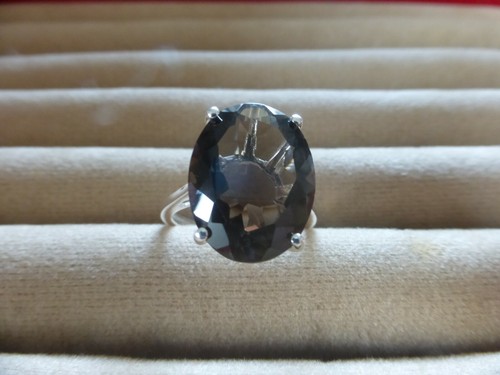 Smoky quartz ring 925 silver - ring, .925