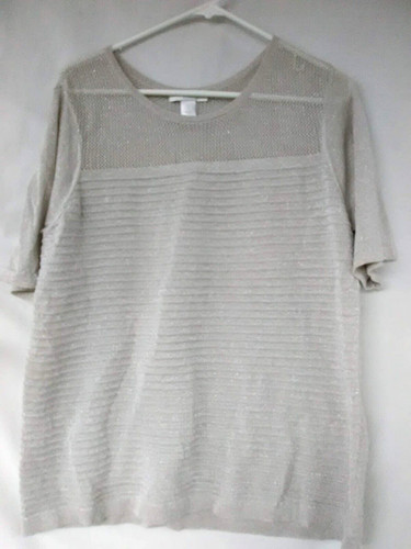 Women short sleeve knit - l,