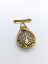 Vintage filligree Paris Eiffel Tower Empty Perfume Bottle Brooch 1930's