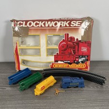 Hornby Junior Model Railway Clockwork Set Complete | Locomotive & 3 Wagons Boxed