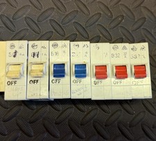 7 WYLEX CURVE B 3kA MCB’s CIRCUIT BREAKERs PUSH PLUG IN SK switch - job lot of 7