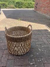 Natural Woven Seagrass Basket with Handles – Rustic Storage / Laundry Hamper