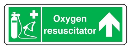 Oxygen resuscitator arrow - resuscitator, up