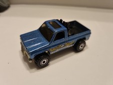 Vintage Hot Wheels 1977 Metallic Blue Chevy Pickup Truck Golden Eagle Blackwall