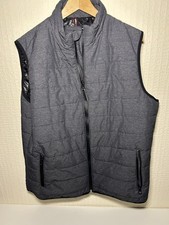 SPRINGFIELD Men's XL Dark Grey Quilted  Gilet Vest Full Zip Sleeveless Jacket