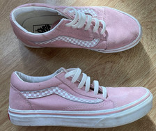 Pink And White Suede Checkered Vans Uk 3