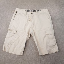 Schott Mens Shorts 33 Beige Cargo Utility Military Combat Field Lightweight NYC