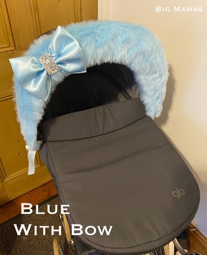 Fluffy faux fur pram - -faux, hood