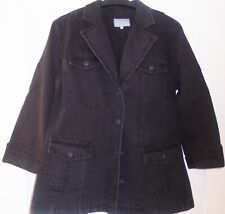 Per Una M&S Marks & Spencer Denim Jacket charcoal grey cotton coat Size 14 New
