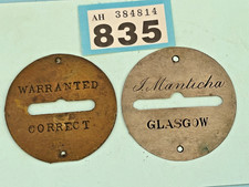 2 Barometer brass level dial plate  Named Manticha Glasgow - Steampunk Parts