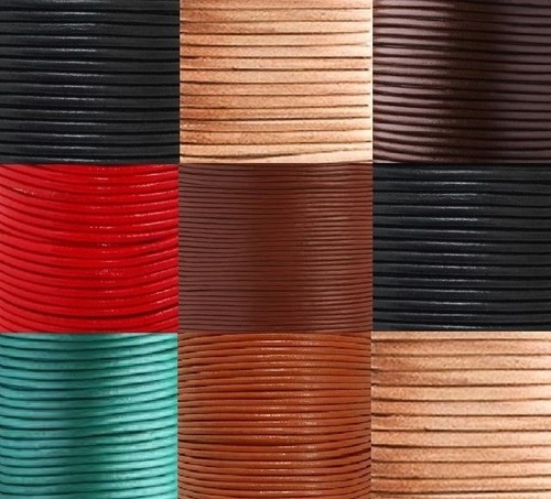 Round leather cord 100 - leather,
