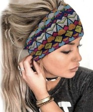 Boho Scrunchy Headband - Hippie Wide Headband - Yoga Headband