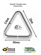 TRIANGLE LINK CONNECTORS KEY RING CHAIN SPLIT 26MM NICKLE JEWELLERY VARIOUS QNT