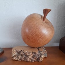 Large hand turned Scottish Oak Apple on Burr Wood Plinth by JACK KIRKPATRICK