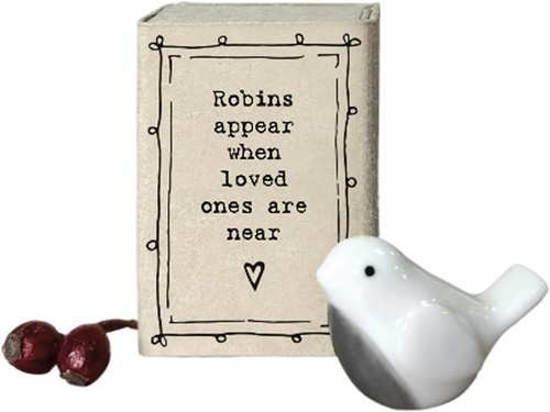 Robin porcelain matchbox - porcelain,