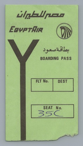Egyptair boarding pass - pass, airline