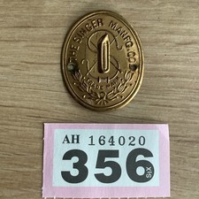 VTG SINGER SEWING MACHINE  BRASS BADGE, NO PINS , LIST 356