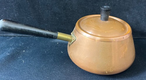 Vintage copper saucepan with - vintage,