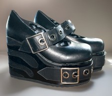 Lamoda Black Platform Gothic Alternative Vegan Friendly Shoes Size 6